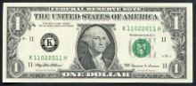 미국 1999년 1달러 레이더 (1102 2011) 미사용