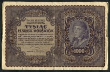 폴란드 1919년 100000마르카 (Marek, 마렉, 마르크) 대형 지폐 극미품