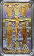 니우에 2014년 종교시리즈 십자가에 못 박힌 예수님 금도금 색채 은화