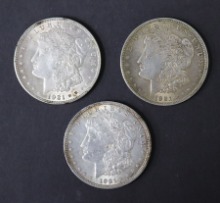 미국 1921년 모건 달러 미품~극미품 3개 일괄