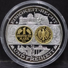 독일 2001년 독일 화폐 (주화) 1200년 역사를 표현한 - 2001년 마지막 1마르크 도안 은메달