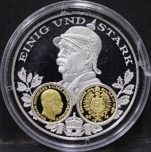 독일 2001년 독일 화폐 (주화) 1200년 역사를 표현한 - 1871년 20마르크 도안 은메달