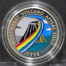 동카리브 1998년 스페인 몬세라트 화산 1997년 폭발 재해 후원 기금 조성 은화