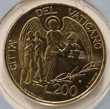 바티칸 (교황청)  1997년 요한 바오로 2세 기념 200리라 동화