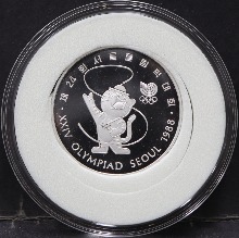 한국조폐공사 1988년 서울 올림픽 공식 기념 호돌이 은메달 (상태 중상급)