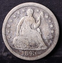 미국 1845년 하프 다임 (현, 5센트) 은화