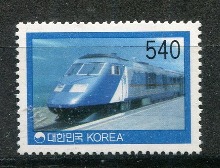 한국 1994년 기본료 130원 시기 보통우표 540원 열차 단편 (370)