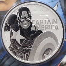 투발루 2019년 마블 어벤져스 - 캡틴 아메리카 은화