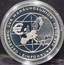 독일 2002년 유로화 도입 기념 10유로 프루프 은화 (유로 액면 최초년도 기념 주화)