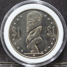 쿡섬 1983년 탄가로아 폴리네시아 석상 1$ 동화