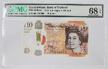 영국 2016년 10파운드 폴리머 지폐 PMG 68등급