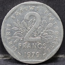 프랑스 1979년 2프랑 주화 사용제